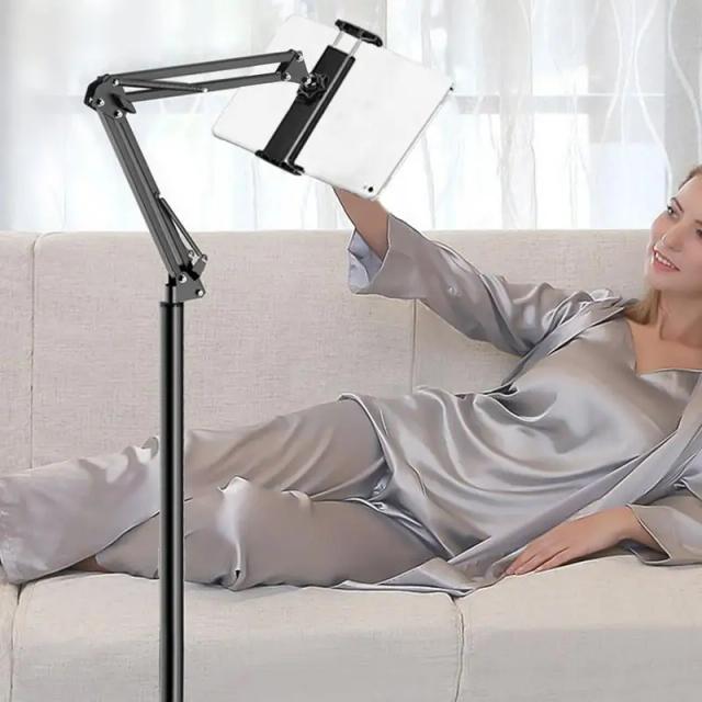 Suporte Ajustável para Tablet com Rotação de 360 Graus e Braço Flexível de Metal para Smartphones