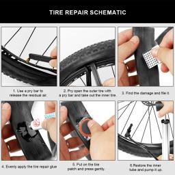 Kit de reparo de pneus de bicicleta mtb ciclismo reparação de pneus planos remendo de borracha cola alavanca livre remendo frio selante ferramenta de reparo do tubo interno da bicicleta - Image 5