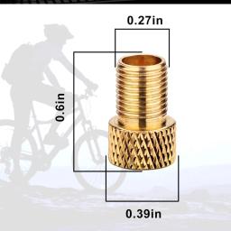 Adaptador de válvula f/v para a/v, conversor de valor de bicicleta, presta para schrader, pneu de bicicleta dourado, adaptador de válvula francesa, acessórios de bicicleta com 10 peças - Image 2