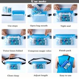 3 camadas de vedação à prova dwaterproof água deriva mergulho natação cintura saco esqui snowboard subaquático seco bolsa ombro para o telefone - Image 5