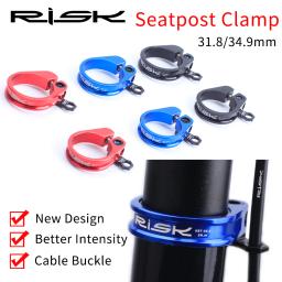 Risco 31.8mm 34.9mm braçadeira de selim da bicicleta alumínio mtb mountain road espigão braçadeira parafuso titânio com organizador cabo - Image 3