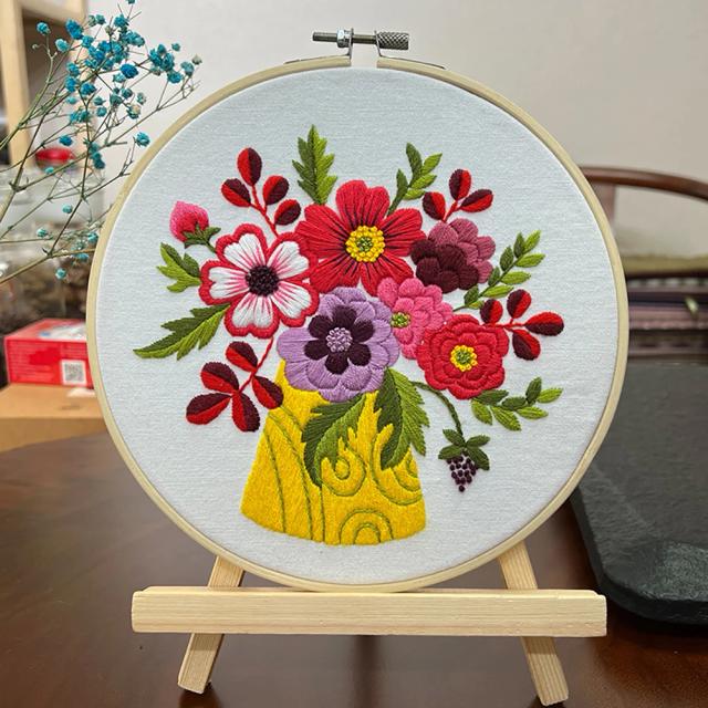 Conjunto de Padrões Florais Bordados: Kits de Ponto Cruz para Iniciantes e Amantes do Artesanato DIY