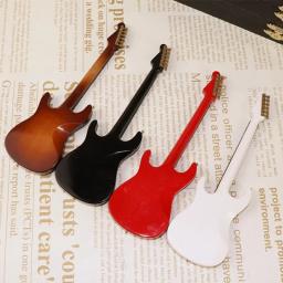 Coleção De Instrumentos Musicais De Madeira, Ornamentos Decorativos, Mini Guitarra Elétrica com Suporte, Modelo Miniatura, Decoração Presentes - Image 3