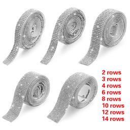 Auto-adesivo Glitter Rhinestone Ribbon Trim, fita Trim Sticker, roupas de DIY, jóias, artes, artesanato, decoração do vestuário, 1 Yard - Image 5
