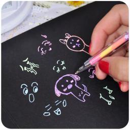 6pc/6 Cor Rainbow Highlighter Cor Guache Caneta Neutra Estudantes do Ensino Primário Graffiti Pintura Pintura Coloring Marcador Caneta - Image 2