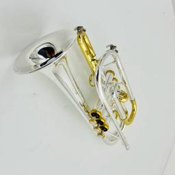 Profissional prata e banhado a ouro cornet chifre b-flat profissional instrumento de bronze trompete com acessórios caso - Image 5
