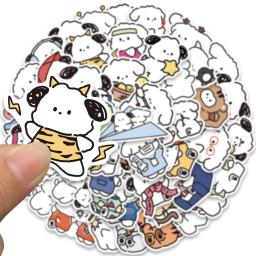 Yowoyowoo-cão dos desenhos animados adesivos, 50pcs, bonito, para o telefone, laptop, guitarra, carro, garrafa, bagagem, presente das crianças - Image 5