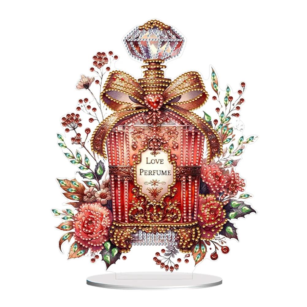 Flor Perfume Especial Em Forma De Pintura Diamante, Desktop Ornamentos Kit, 5D DIY Diamond Art, Decorações De Mesa, Decoração De Mesa Do Quarto - Image 1