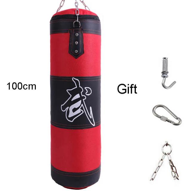 Saco de Areia Pesado para Boxe com Gancho de Teto em Aço - Ideal para Treinamento de MMA, Kickboxing, Muay Thai, Karate e Taekwondo