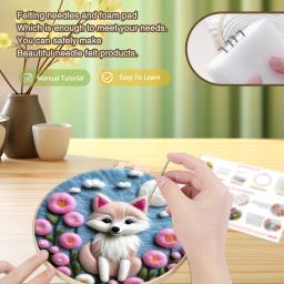 SDOYUNO-DIY Kit De Bordado De Lã, Pintura De Padrão Animal, Artesanato Criativo Fazendo Kit De Feltro, Presente para Mamãe e Amigos - Image 2