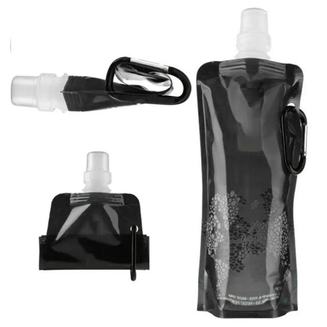 Bolsa Dobrável de Água Portátil para Esportes ao Ar Livre - Garrafa Plástica Criativa de 500ml para Caminhadas e Corridas
