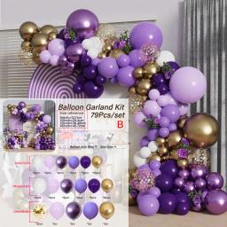 Kit do arco do balão do látex, roxo, ouro, branco, aniversário, casamento, despedida de solteiro, casamento, chuveiro nupcial, Dia das Bruxas, decoração - Image 4