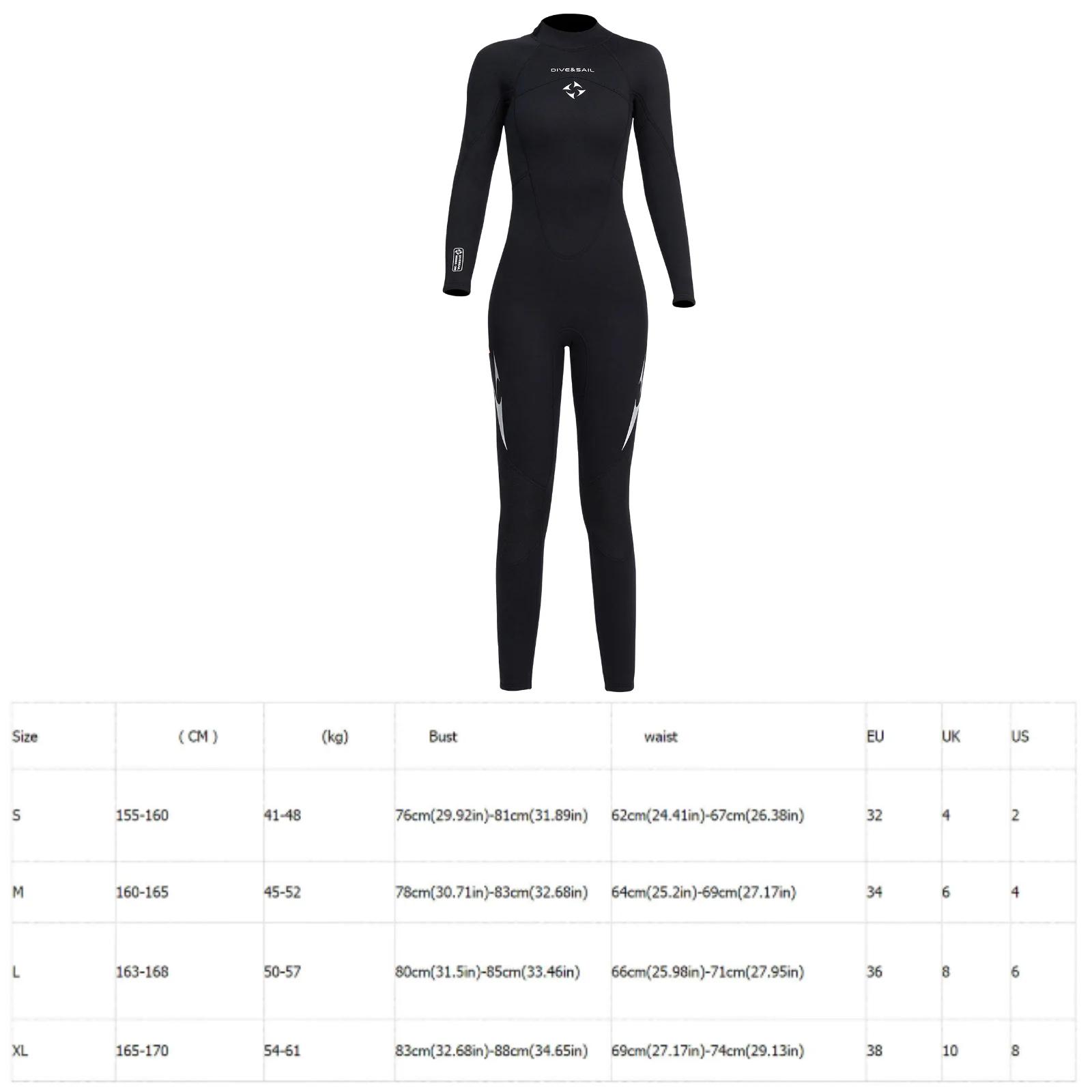 Ternos de mergulho em neoprene para mulheres, corpo inteiro, manga comprida, manter aquecido, roupa de banho para água, mergulho, surf e natação, 3mm - Image 1