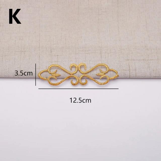 Patches Bordados em Ouro e Prata com Ferro em Apliques para Decoração de Renda em Trajes Vintage - 1 Unidade para DIY