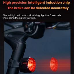 Bicicleta Smart Brake Tail Light, MTB Road Bike, Auto Brake Sensing Light, USB Recarregável, IP66 Impermeável, Lâmpada traseira de aviso LED, Novo - Image 5