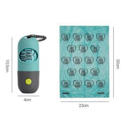 Cão saco de cocô dispensador com luz led pet cat pick up waste pouch titular suprimentos para animais de estimação ao ar livre portátil sacos de lixo organizador - Image 2