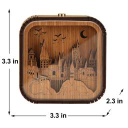 Caixa de música iluminada artesanal, escola assistente vintage, presente brilhante escola mágica para bebê - Image 3