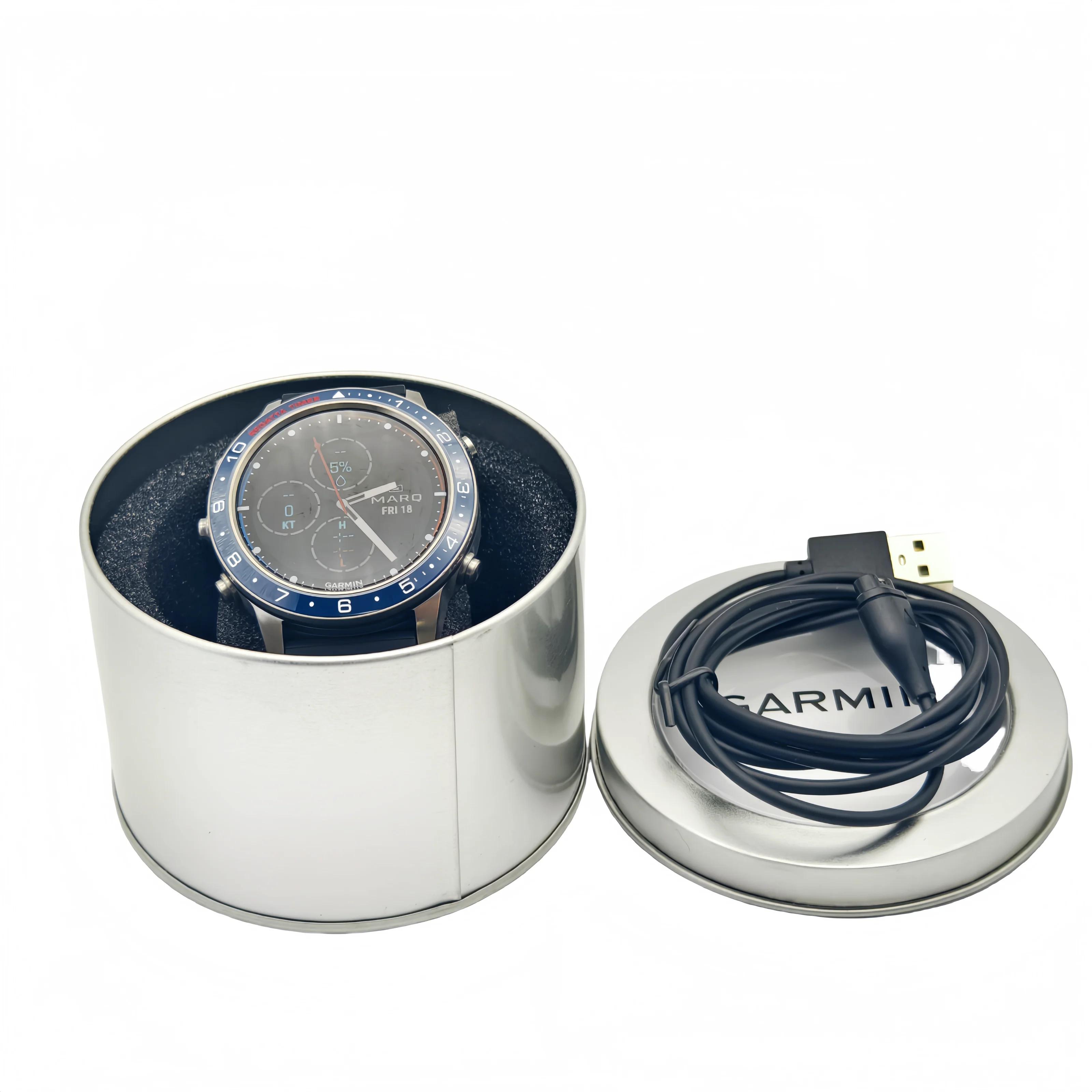 Garmin marq capitão gps high end moda ao ar livre relógio de monitoramento de freqüência cardíaca óptica suporta 28 comutação de idiomas 95% novo - Image 1