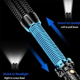 Batta de beisebol lanterna led liga de alumínio focalizável zoomable super brilhante auto defesa maça luz tático bastão tocha de emergência - Image 2