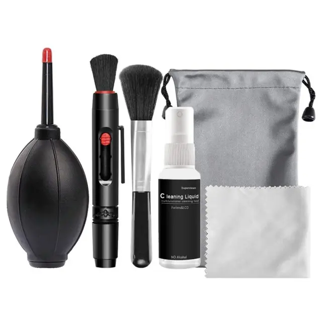 Kit de Limpeza 6 em 1 para Câmeras DSLR: Ferramenta Profissional para Lentes e Sensores