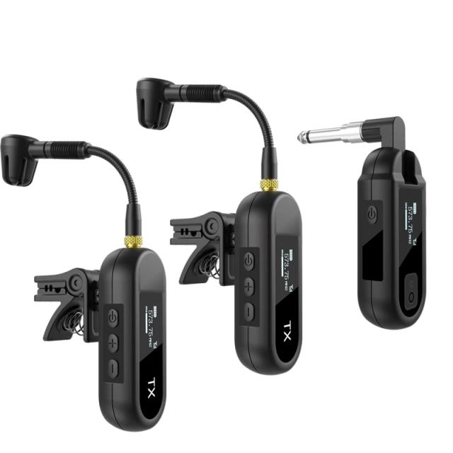 Microfone Sem Fio UHF para Saxofone e Instrumentos - Ideal para Apresentações ao Ar Livre e no Palco