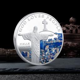 2023 moedas comemorativas religiosas medalhões de metal cristão banhado a ouro moedas de prata lembranças de fé religiosa coleção de moedas - Image 5