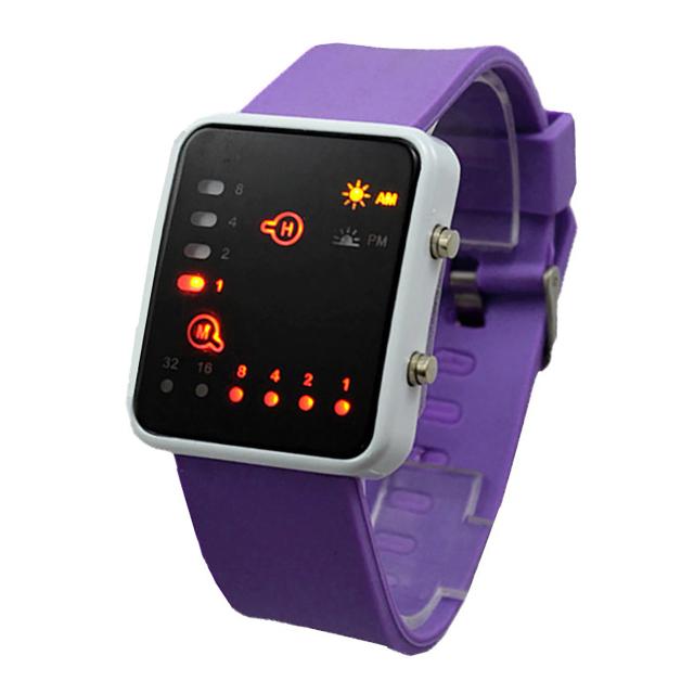 Relógios Esportivos Digitais Masculinos com LED Binário e Design Fashion Dot em Silicone para Casais
