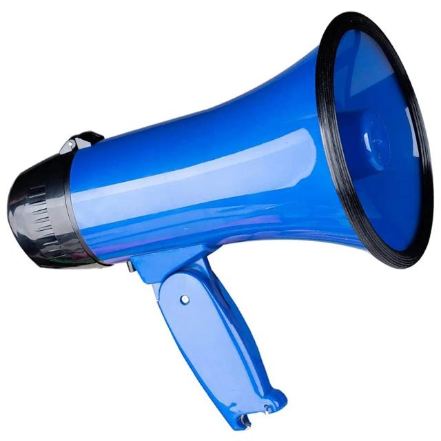 Megafone Compacto de 25 Watts com Sirene, Gravador de Voz e Abridor de Garrafas - Azul