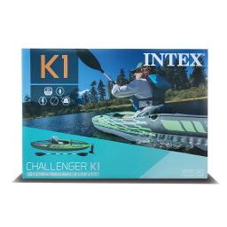 Caiaque inflável pronto para aventura para pesca e esportes aquáticos, jangada de pessoa única com pás, INTEX-68305 - Image 6