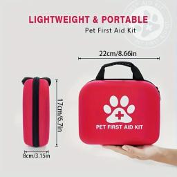 Cães e gatos viagem kit de primeiros socorros suprimentos de emergência, pet kit de primeiros socorros para caminhadas, camping, mochila e caça - Image 2