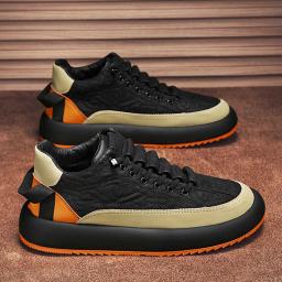Sapatos de plataforma de corrida de couro confortável ao ar livre tênis masculino esportes deslizamento-on boa qualidade sapatos de skate para homem - Image 2