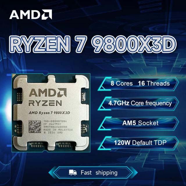 Processador AMD Ryzen 7 9800X3D 4.7GHz 8-Core 16-Thread Socket AM5 DDR5