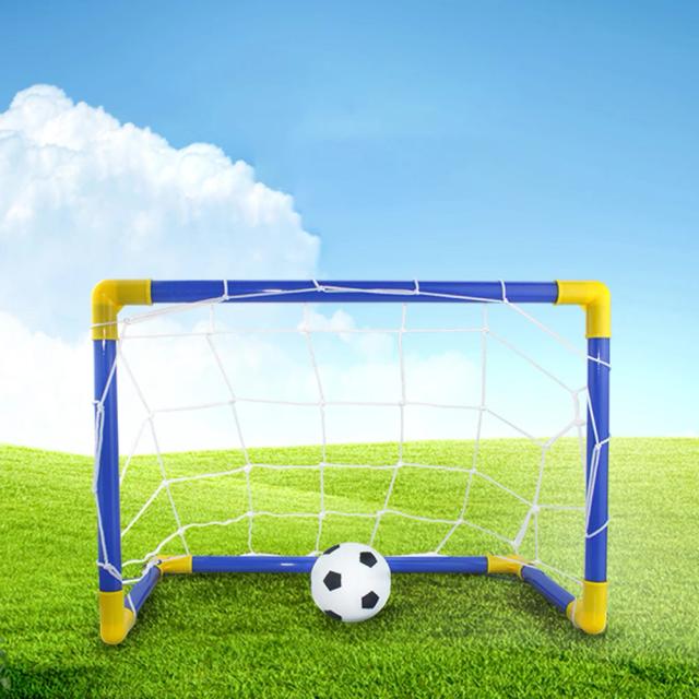Conjunto de Gol Mini Dobrável com Rede e Bomba para Futebol Inflável - Ideal para Jogos em Casa, Interiores e Exteriores para Crianças