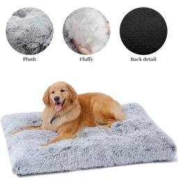 Soft Plush Pet Bed Mat, Almofada calmante removível, Grande limpeza, filhotes de cachorro, cão e gato suprimentos - Image 4