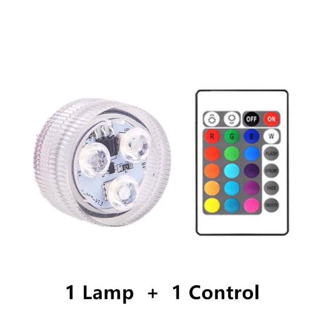 Controle Submergível RGB: Iluminação Subaquática com Bateria para Tanques de Peixes, Piscinas e Festas de Casamento