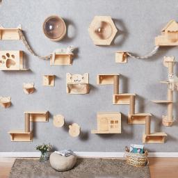 Prateleira de escalada na parede para gatos, Passos, Escada com corda de sisal, Arranhando Post, A maioria dos gatinhos dormindo - Image 4
