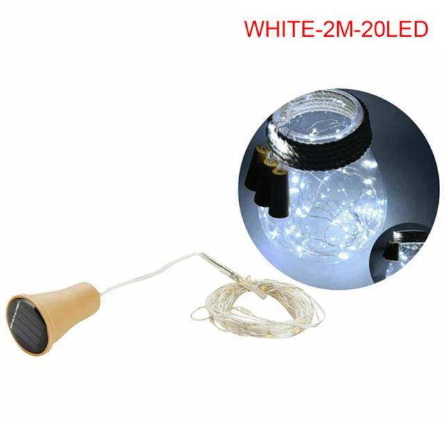 Luzes de Garrafa de Vinho com Energia Solar: Cordas LED em Fio de Cobre para Decoração de Festas em Casa