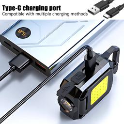 Mini lanterna dobrável com ímã, impermeável, recarregável, fonte de luz de 3 lados, luzes de trabalho, saca-rolhas com ímã - Image 5