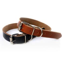 Cão rolado colar de couro ajustável metal fivela coleiras para cães suprimentos para animais de estimação coleiras para cães médio e grande presente para cão - Image 1