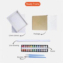 Kit de Pintura Acrílica Digital, Flores Silvestres DIY e Bela Arte Sky, Canvas Pintadas à Mão, Presente Surpresa Personalizada, Home Decor - Image 5