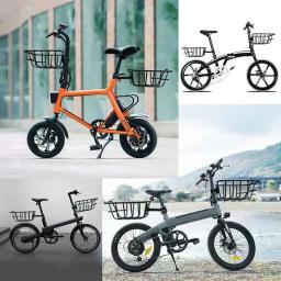 Cesta dianteira e traseira de aço durável com suporte universal, Canhões dobráveis para bicicleta elétrica, Peças de ciclismo - Image 5