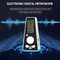 Metrônomo Digital Eletrônico Universal com Temporizador, Volume e Beat Controle de Velocidade, Bateria Powered Tools, Cabo USB - Image 2