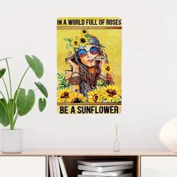 Sinais de lata retrô com citações inspiradas, Wall Art, Vintage Home Decor, Room Garden , Hippie Girl Poster, Be Kind to Your Mind - Image 3