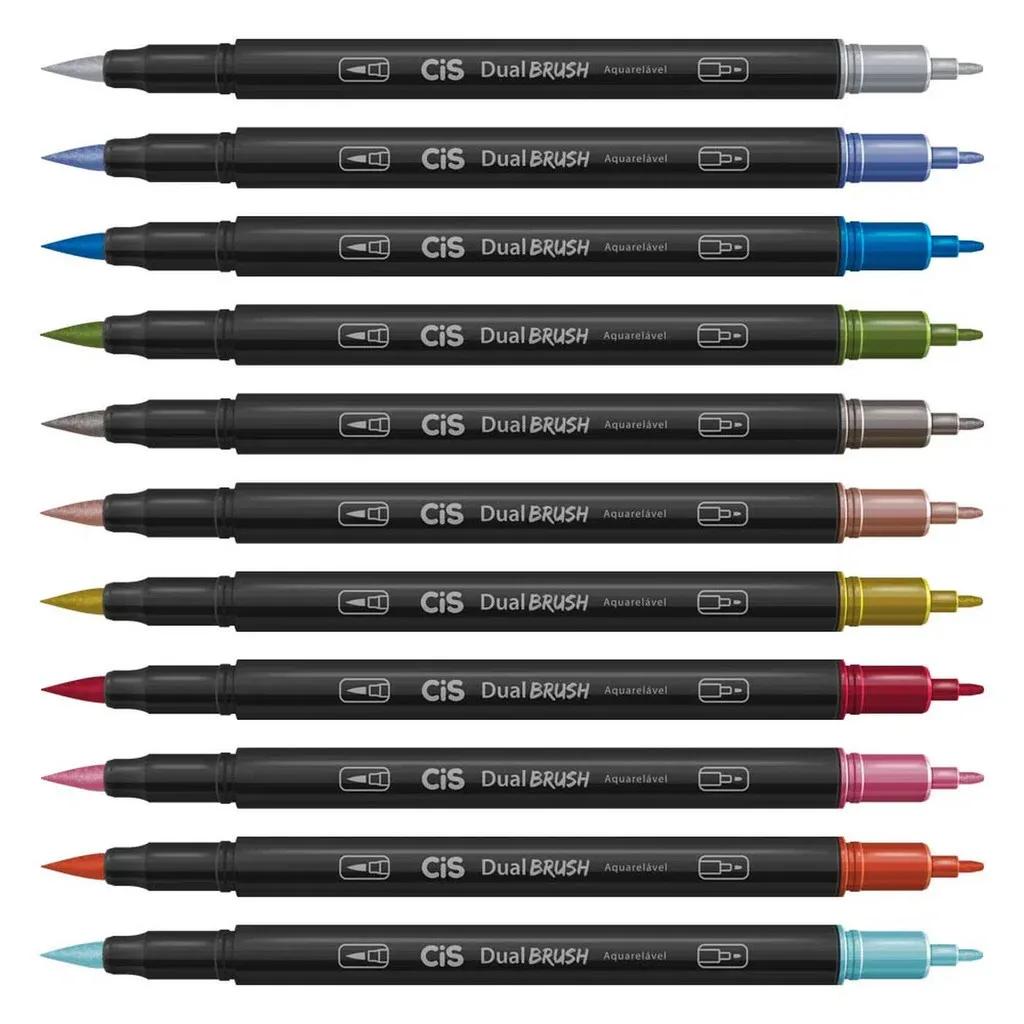 Kit de Marcadores Artísticos Dual Brush Aquareláveis Cis - Escolha Suas Cores Preferidas