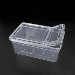 19cm x 12.5cm x 7.5cm terrário para répteis aranha transparente caixa de alimentação de plástico recipiente de alimentação de alimentos para insetos - Image 1