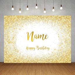 Banner de aniversário personalizado com foto de fundo, nome personalizado, prata, dourado, rosa, brilho, photophone cenários, decoração do partido, fotocall - Image 3