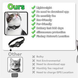 Rastreador de localização para cães e gatos pequenos, coleira reflexiva para animais de estimação com fivela de segurança, mini dispositivo rastreador para cachorros, compatível com ios - Image 3