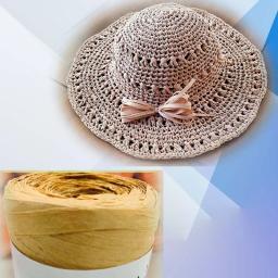 Fio De Papel De Fibra Natural, Saco De Chapéu De Tecido De Raffia, DIY Mão De Tricô, Bolsa De Palha, Fios De Chapéus, Suprimentos De Artesanato, 240m - Image 6