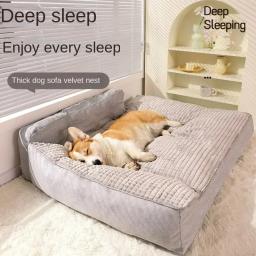 Cama impermeável lavável à máquina do cão, espuma em forma de L, confortável cães grandes, esteira espaçosa para vários cães, família - Image 1