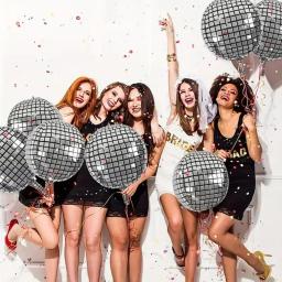 4D Prata Laser Rodada Balões, Decorações do partido, Dance Floor Lâmpada, aniversário e despedida de solteiro, 6PCs, 22 em - Image 1
